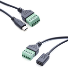 Type-C 3.1 USB أنثى ذكر جاك إلى 5-pin برغي محول توسيع كابل 30cm