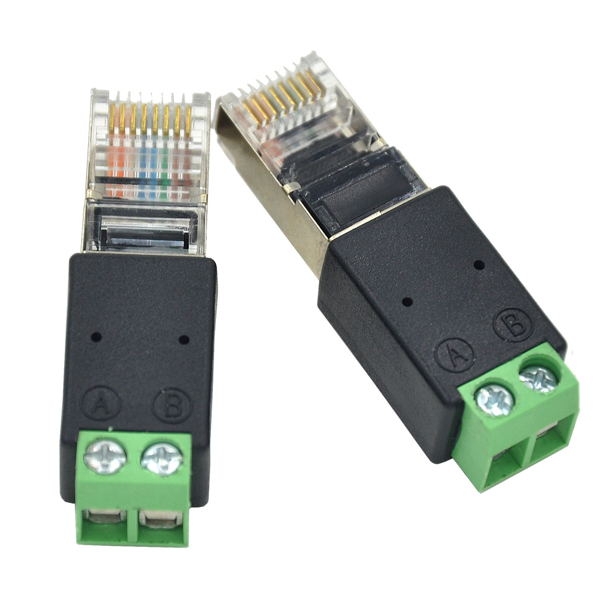 RJ45 Network Male 8P8C to RS485 Screw Terminal Block Adapter