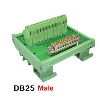 DB25 وحدات الاتصال نهاية واحدة D Sub 25 دبوس محطة بلوك كسر لوحة DIN ريل تركيب
