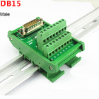 موصلات طرف واحد DB15 D Sub 15 Pin Terminal Block Breakout Board DIN Rail