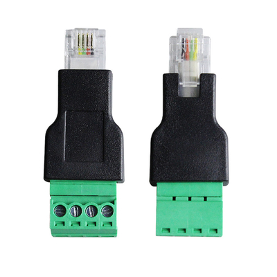 RJ11 6P4C ذكر موصل وحدات المقابس إلى 4 دبوس المسمار محول كتل محطات