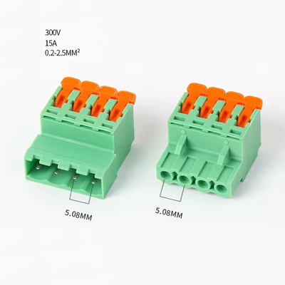 5.08mm Pitch PCB بلاكات محطة قابلة للشحن رافعة ضغط سريع Crimp Docking Socket Plug