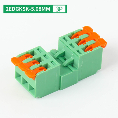 5.08mm Pitch PCB بلاكات محطة قابلة للشحن رافعة ضغط سريع Crimp Docking Socket Plug