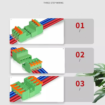5.08mm Pitch PCB بلاكات محطة قابلة للشحن رافعة ضغط سريع Crimp Docking Socket Plug