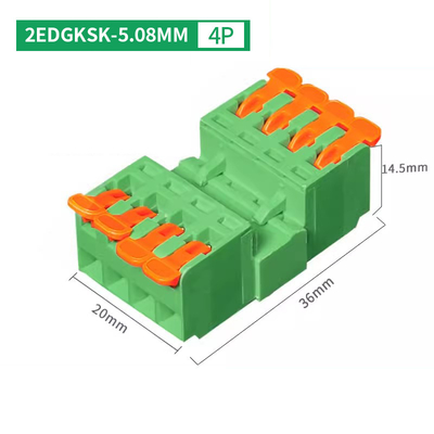 5.08mm Pitch PCB بلاكات محطة قابلة للشحن رافعة ضغط سريع Crimp Docking Socket Plug