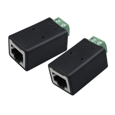 RJ45 شبكة الاتصال الإناث 8P8C إلى 2 دبوس RS485 مسدس محطة الكتل محول