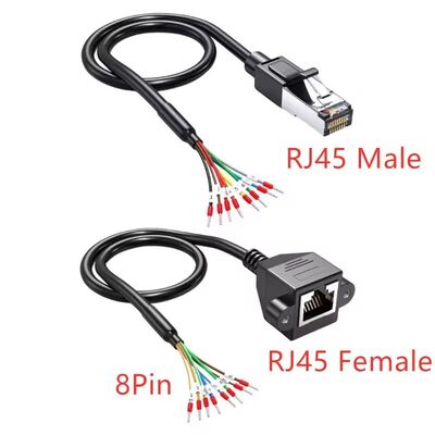 الشبكة RJ45 8P8C رابط إلى 8 محطات محطات الحديد الكابل 150 سم للاتصالات RS 232 485