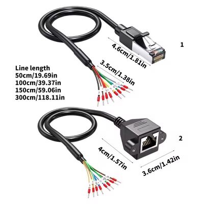 الشبكة RJ45 8P8C رابط إلى 8 محطات محطات الحديد الكابل 150 سم للاتصالات RS 232 485