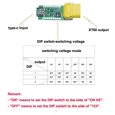 USB-C Power Delivery Trigger Boost Module PD QC Decoy Board USB Type-c to XT60 Female Fast Charger