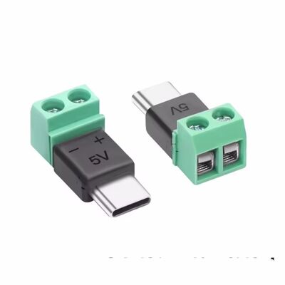 نوع C الذكور إلى 2Pin 5V محطات المسمار الأخضر محول USB لمكونات الهاتف المحمول وشحن الكمبيوتر