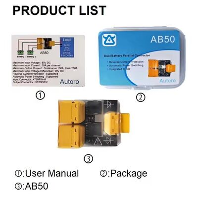 XT60 رابط بطارية مزدوجة محول شحن لوحة موازية مع التبديل التلقائي للبطارية الليبو للطائرة بدون طيار RC