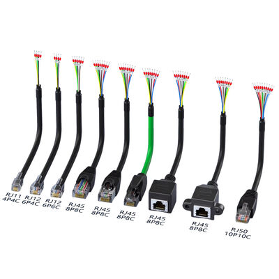 موصل RJ45 RJ48 RJ50 RJ11 RJ12 إلى 485 422 RJ45 إلى كابل 232 خط نقل البيانات