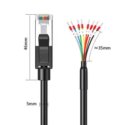 موصل RJ45 RJ48 RJ50 RJ11 RJ12 إلى 485 422 RJ45 إلى كابل 232 خط نقل البيانات