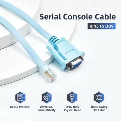 كابل وحدة التحكم RJ45 إلى DB9 بطول 1.5 متر، كابلات وحدة التحكم RS232 إلى RJ45 متوافقة مع موجهات Cisco