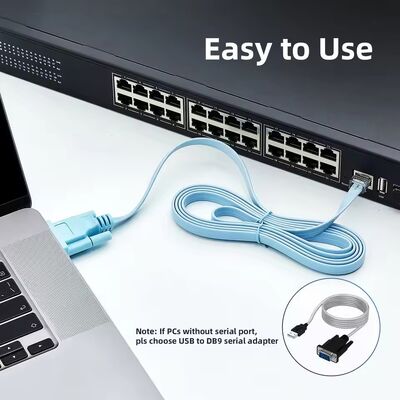 كابل وحدة التحكم RJ45 إلى DB9 بطول 1.5 متر، كابلات وحدة التحكم RS232 إلى RJ45 متوافقة مع موجهات Cisco