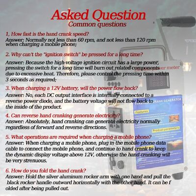 Hand Crank Generator USB Phone Charger Fire Starter Power Pack 110V 220V 160W Emergency Power Station