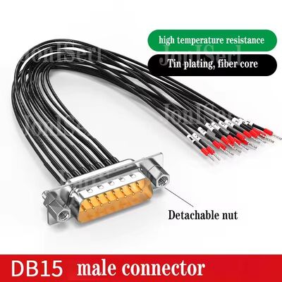 كابلات الاتصال DB15/DB9/DB25 مع عدد الأنابيب 26AWG 15Pin Serial Port سلك محمي مزدوج