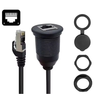Cat6 Ethernet شبكة RJ45 مقاومة للماء كابل تمديد ذكر إلى أنثى 1 متر