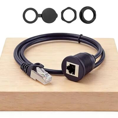 Cat6 Ethernet شبكة RJ45 مقاومة للماء كابل تمديد ذكر إلى أنثى 1 متر