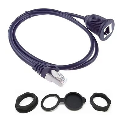 Cat6 Ethernet شبكة RJ45 مقاومة للماء كابل تمديد ذكر إلى أنثى 1 متر