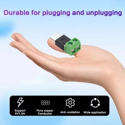 نوع C الذكور إلى 2Pin 5V محطات المسمار الأخضر محول USB لمكونات الهاتف المحمول وشحن الكمبيوتر