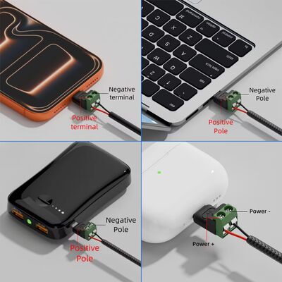 نوع C الذكور إلى 2Pin 5V محطات المسمار الأخضر محول USB لمكونات الهاتف المحمول وشحن الكمبيوتر