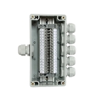 IP65 Waterproof Cable Junction Box 1 in 5 out 80*160*55mm with UK2.5B Din Rail Terminal Blocks
