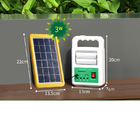 لوحة بنك الطاقة الشمسية المحمولة 2 مصباح LED مع نظام إضاءة الطوارئ شاحن بطارية كابل USB