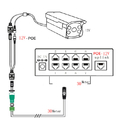 PoE Cable 15cm IP Camera Network RJ45 DC Power Port to 6 Pin Screw Terminal Blocks Adapter