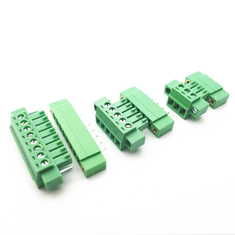 3.81mm الملعب PCB برغي كتل طرفية التوصيل + زاوية مستقيمة رأس دبوس مع شفة