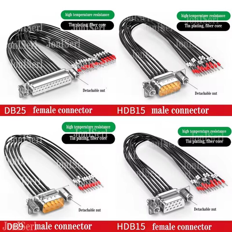 كابلات الاتصال DB15/DB9/DB25 مع عدد الأنابيب 26AWG 15Pin Serial Port سلك محمي مزدوج