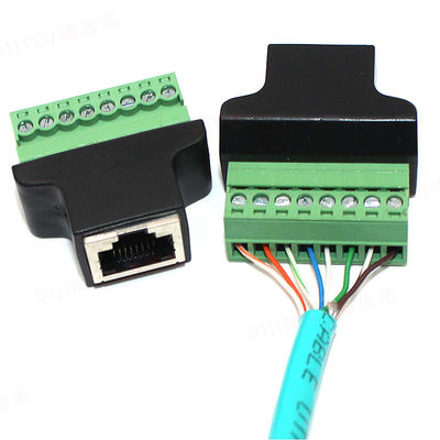 RJ45 أنثى جاك 8P8C إلى 8 دبوس المسمار محول كتلة طرفي لحل CCTV Vedio